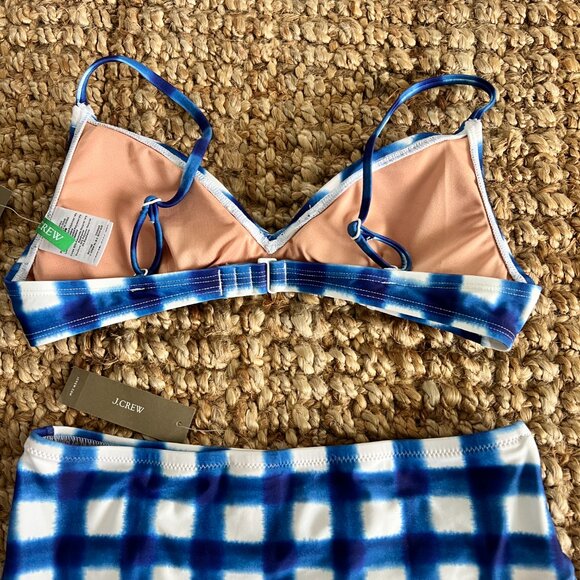 J CREW French bikini top and matching bottom in gingham NWT - Picture 9 of 12